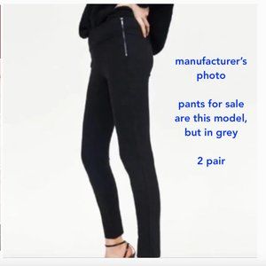 Lot of 2: Zara Zip Waist Mid-Rise Ankle Length Stretch Legging Graphite, M, NWOT